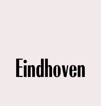 The image shows the word "Eindhoven" in black letters on a light gray background.