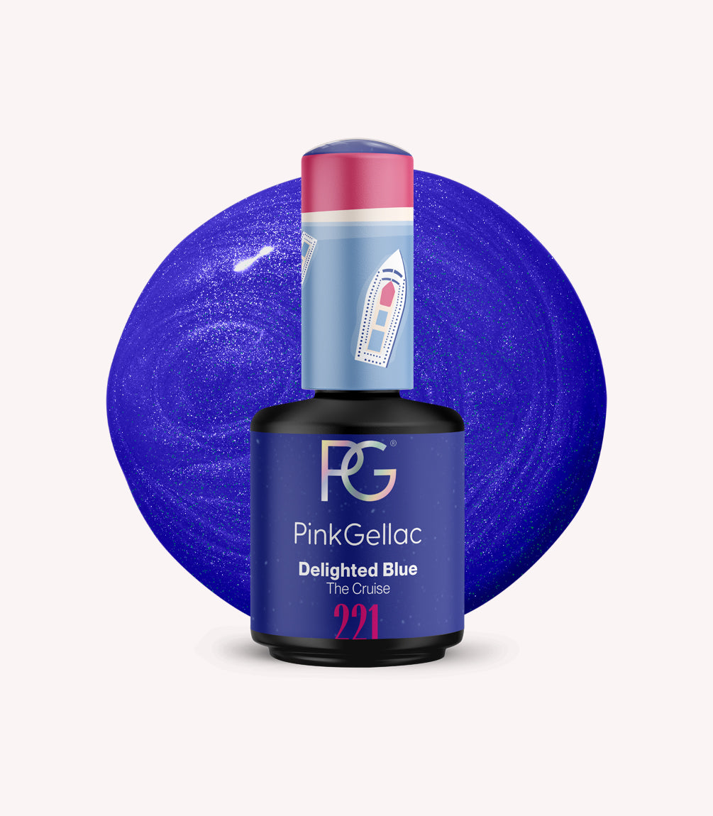 "Purple nail polish bottle from Pink Gellac with the name