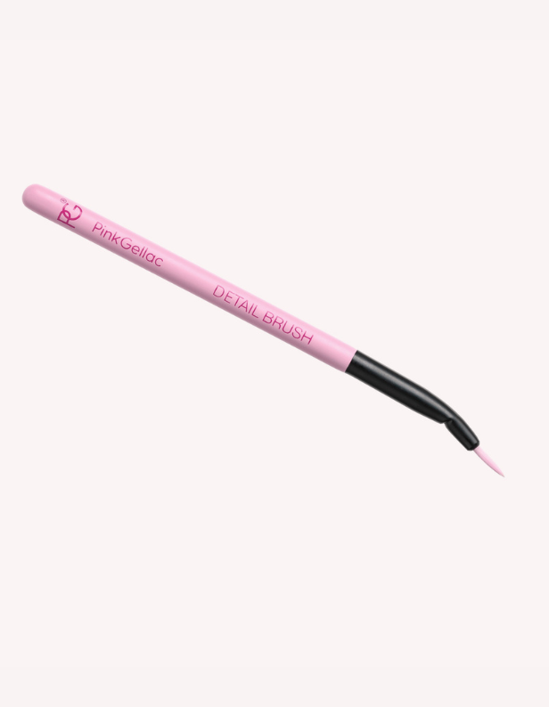 Pink detail brush with black tip and inscription "Pink Gellac DETAIL BRUSH".