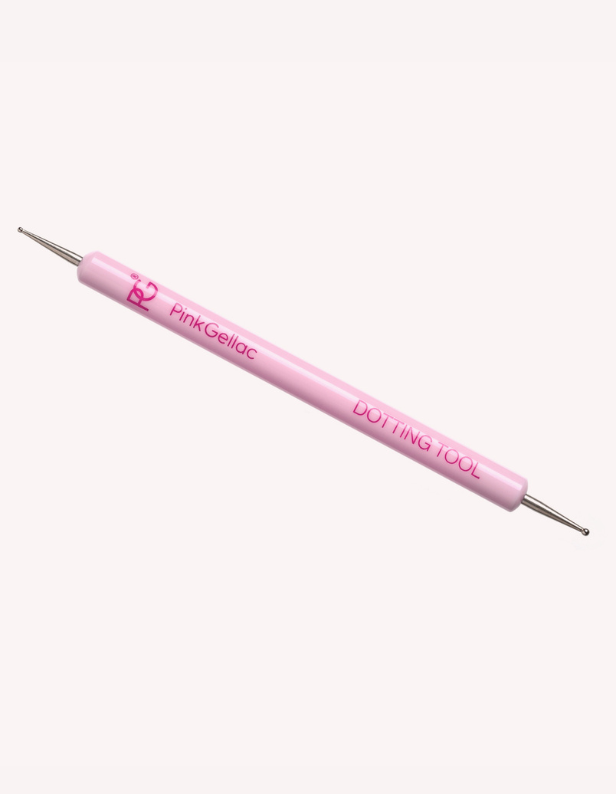Pink nail dotting brush with the text "Pink Gellac Dotting Tool" on it.