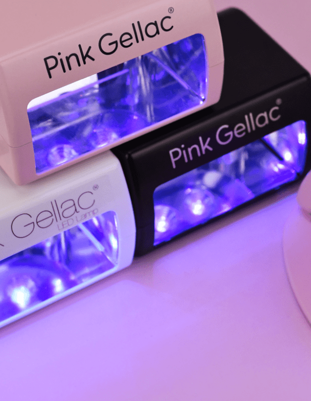 Three stacked Pink Gellac LED lights with purple lighting.