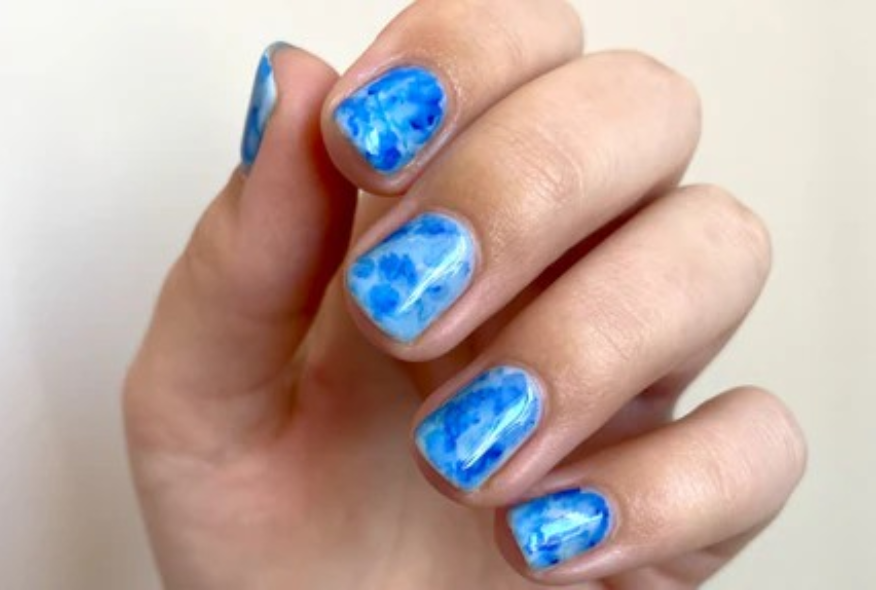 Permanent Marker Marble Nail Art