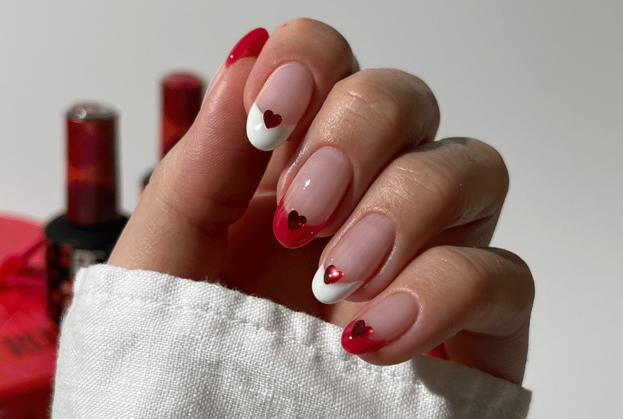 Valentine French Nail Art