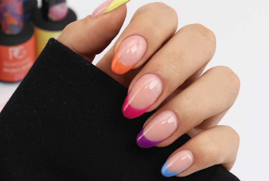 Rainbow French Manicure