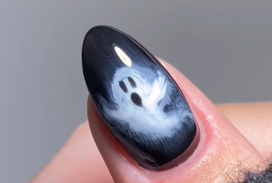 Blooming Spooky Nail Art