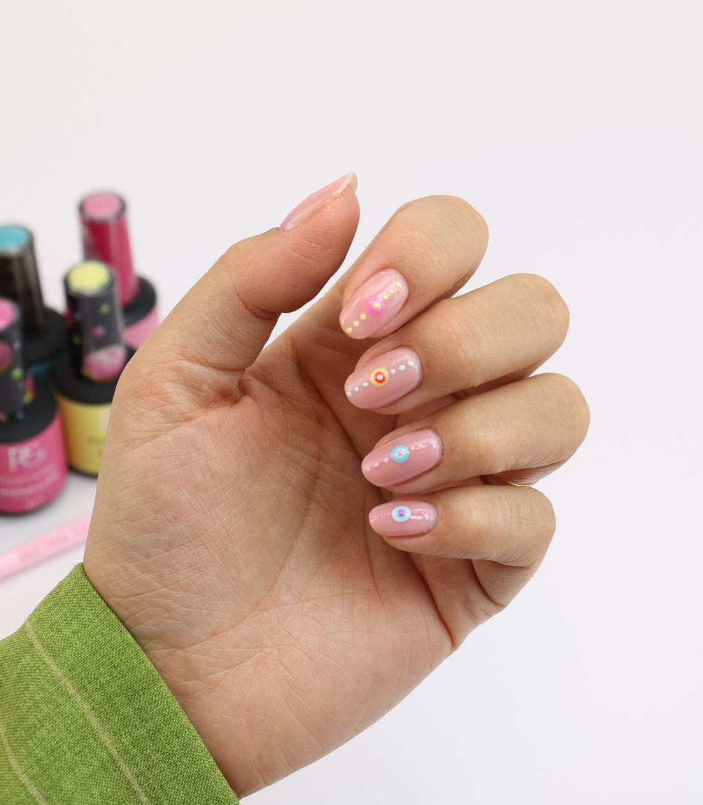 Colourful Dotting Nail Art
