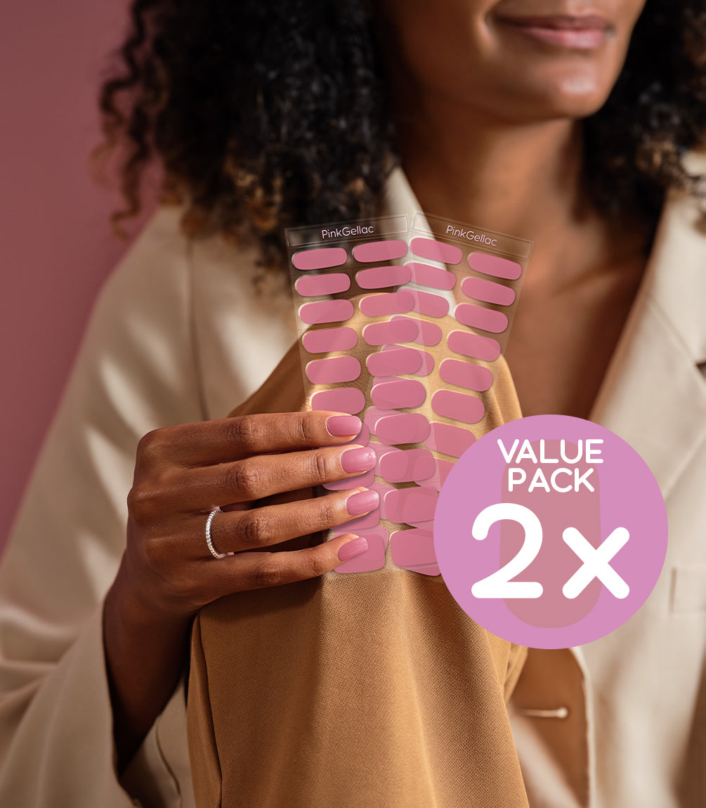 Pink Gellac Value Pack 004 Muted Rose gel nail sticker value pack contents.