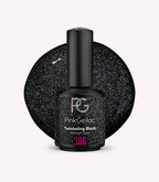 Pink Gellac 386 Twinkling Black gel nail polish bottle.