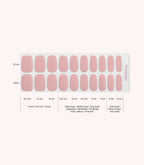 Pink Gellac 058 Bare Rose gel nail stickers size guide with measurements per nail.