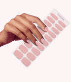 Hand wearing Pink Gellac 058 Bare Rose gel nail stickers.