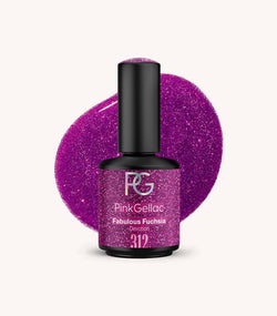 Pink Gellac 312 Fabulous Fuchsia gel nail polish bottle.