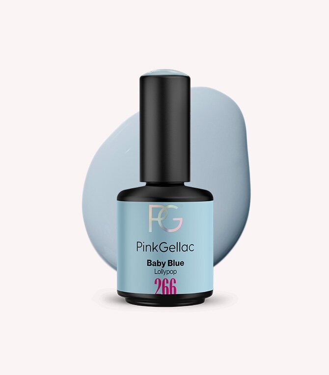 Pink Gellac 266 Baby Blue gel nail polish bottle.