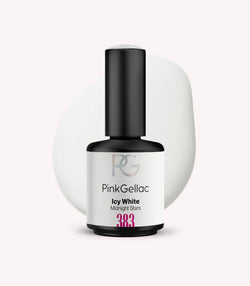Pink Gellac 383 Icy White gel nail polish bottle.