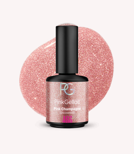 466 Pink Champagne | Soft Pink Glitter Gel Polish | Pink Gellac