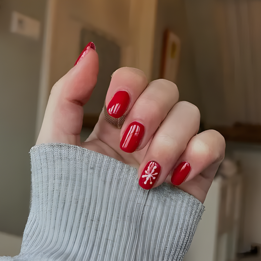 Classic Snowflake Nail Art
