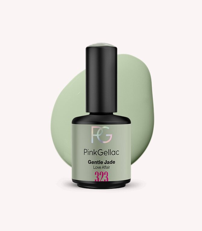 Pink Gellac 323 Gentle Jade gel nail polish bottle.