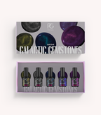 Pink Gellac Galactic Gemstones gel polish collection set presented in its gift box.
