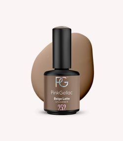 Pink Gellac 252 Beige Latte gel nail polish bottle.