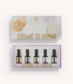 Pink Gellac Cosmic Glamour gel polish collection set with five shades in its gift box.