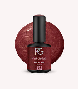 Pink Gellac 354 Merlot Red gel nail polish bottle.
