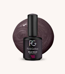 Pink Gellac 201 Black Velvet gel nail polish bottle.