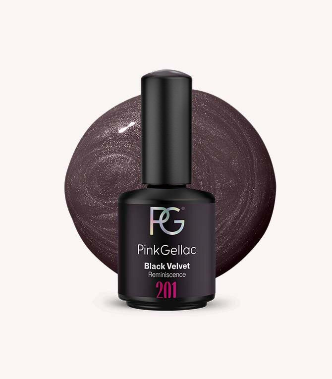 Pink Gellac 201 Black Velvet gel nail polish bottle.