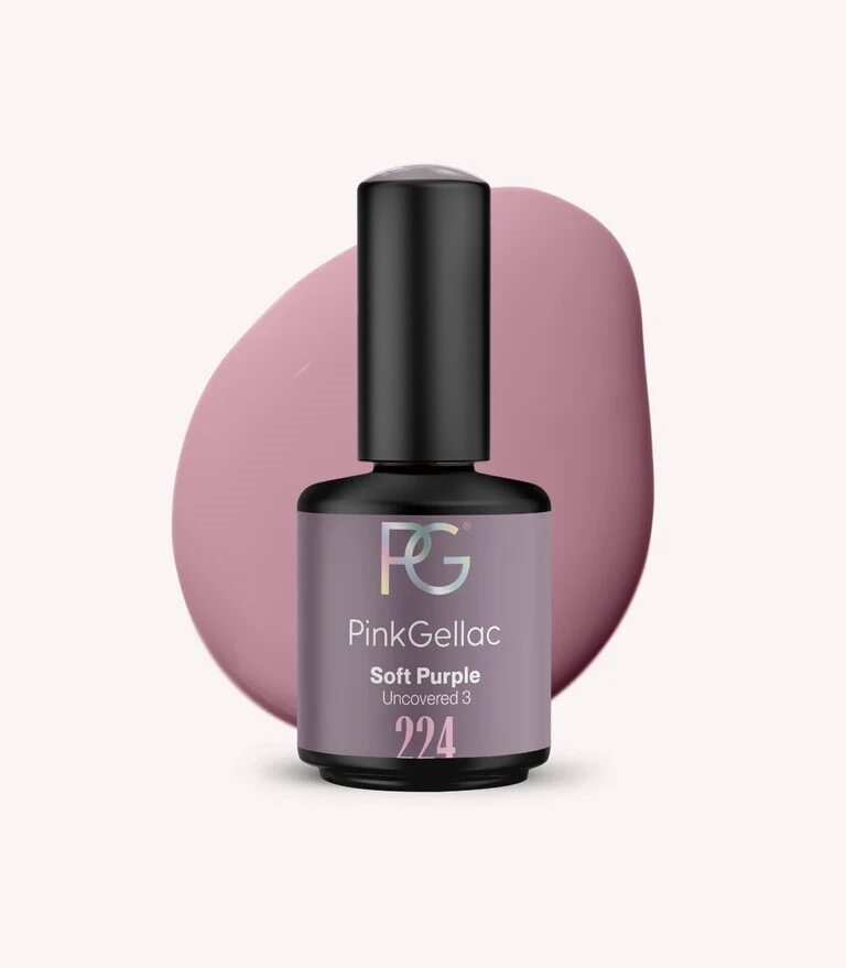 Pink Gellac 224 Soft Purple gel nail polish bottle.