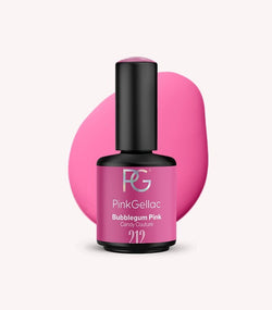 Pink Gellac 212 Bubblegum Pink gel nail polish bottle.