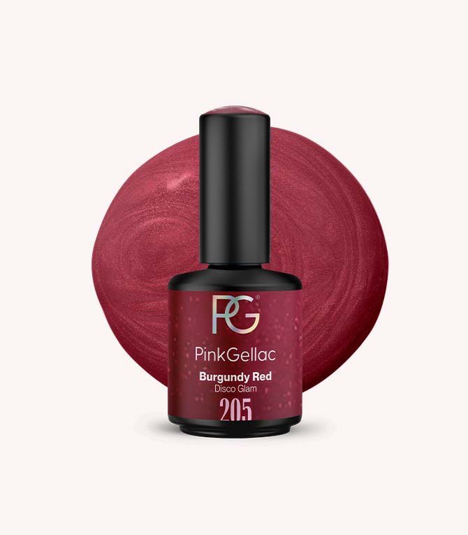 205 Burgundy Red - Red Gel Polish - Pink Gellac