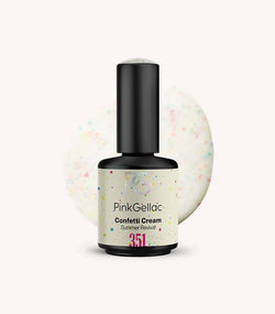 Pink Gellac 351 Confetti Cream gel nail polish bottle.