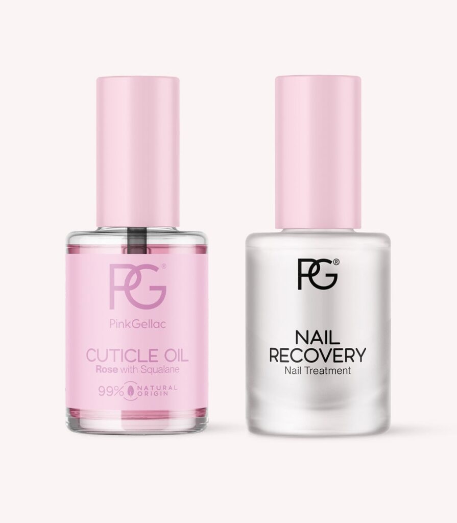 Pink Gellac Recovery Ritual Set nail care products.