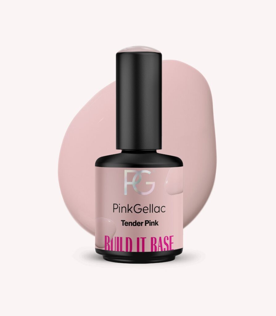 Pink Gellac Build it Base Tender Pink bottle.