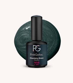 Pink Gellac 232 Chemistry Green gel nail polish bottle.