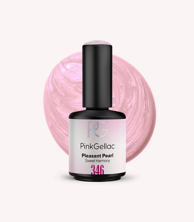 Pink Gellac 346 Pleasant Pearl gel nail polish bottle.