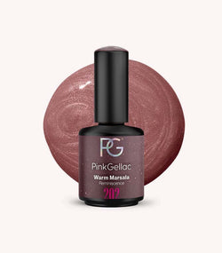 Pink Gellac 202 Warm Marsala gel nail polish bottle.