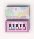Pink Gellac Moonstone Mirage gel polish collection set with five shades in its gift box.
