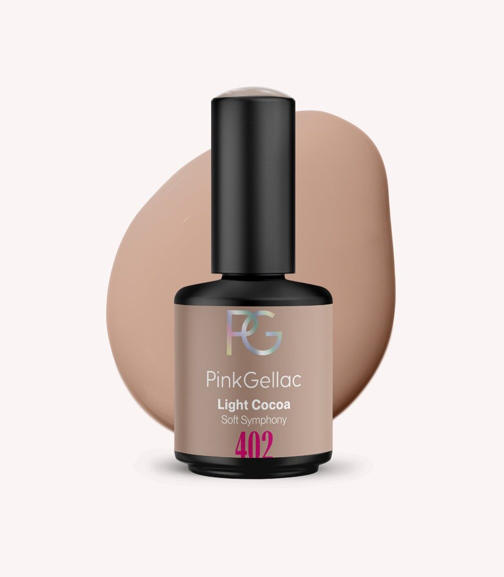 Pink Gellac 402 Light Cocoa gel nail polish bottle.