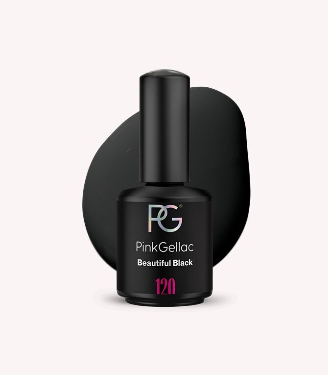 Pink Gellac 120 Beautiful Black gel nail polish bottle.