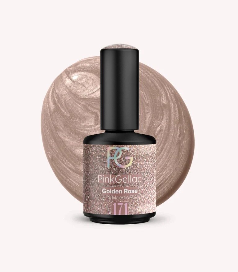 Pink Gellac 171 Golden Rose gel nail polish bottle.