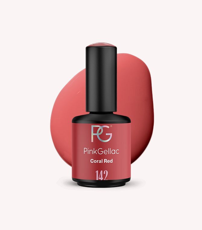 142 Coral Red - Red Gel Polish - Pink Gellac