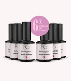 Pink Gellac set of 6 gel polish colours.