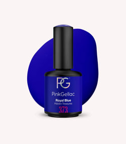 Pink Gellac 373 Royal Blue gel nail polish bottle.