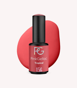 Pink Gellac 156 Tropical gel nail polish bottle.