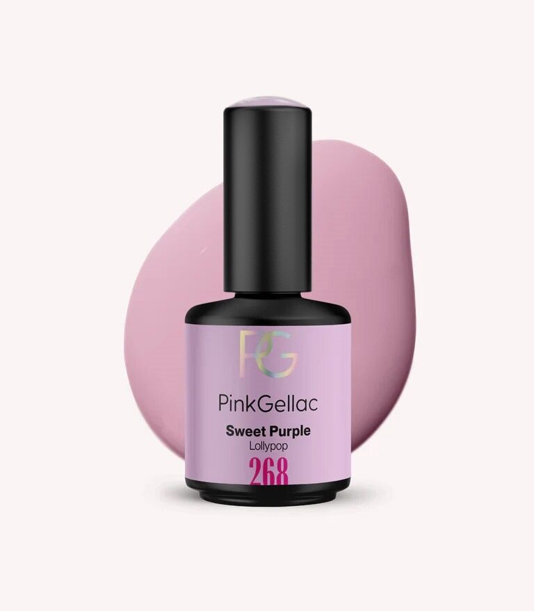 Pink Gellac 268 Sweet Purple gel nail polish bottle.