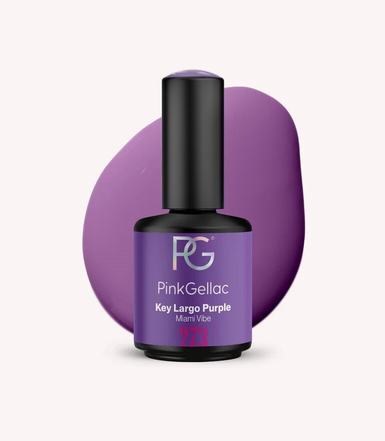 Pink Gellac 273 Key Largo Purple gel nail polish bottle.
