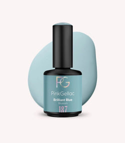 Pink Gellac 187 Brilliant Blue gel nail polish bottle.