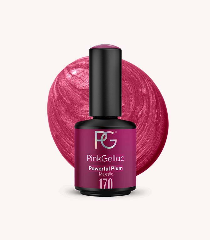 Pink Gellac 170 Powerful Plum gel nail polish bottle.