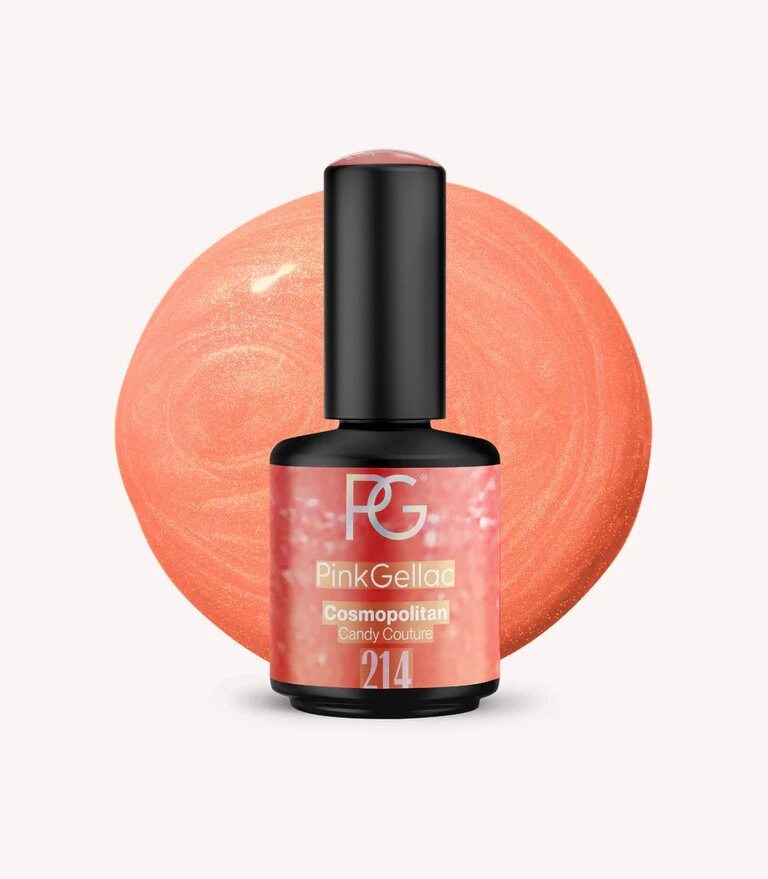 Pink Gellac 214 Cosmopolitan gel nail polish bottle.