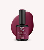 Pink Gellac 334 Pomegranate Red gel nail polish bottle.