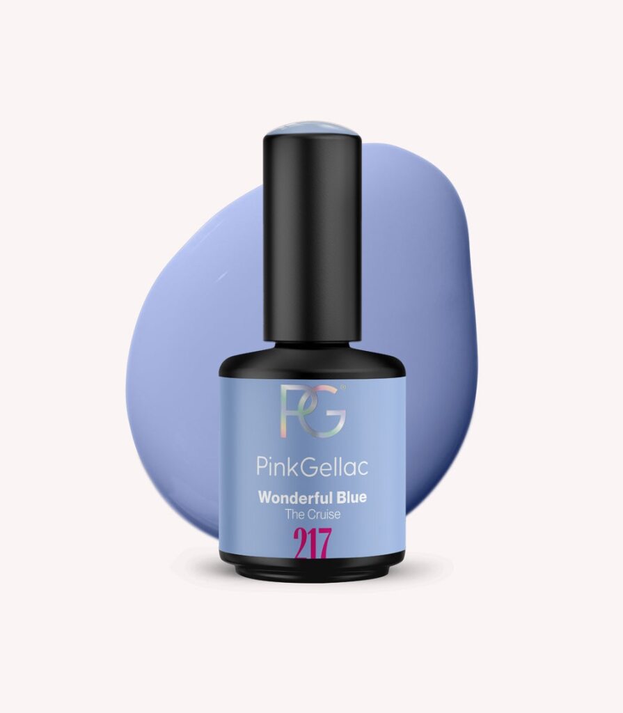 217 Wonderful Blue - Blue Gel Polish - Pink Gellac
